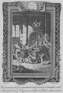 König Edmund der Erste, ermordet von Leolf dem Räuber, ca. 1787