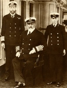 König Edward VII. mit seinem Sohn George, Prinz von Wales, und Enkel Prinz Edward von Unbekannt