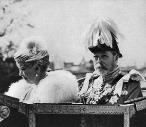 König George V. und Königin Mary auf dem Weg zur St. Pauls Kathedrale, Silbernes Jubiläum, 1935