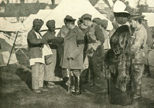 König George und Königin Mary besuchen verwundete Soldaten, Erster Weltkrieg, 1915, ca. 1920 von Unbekannt