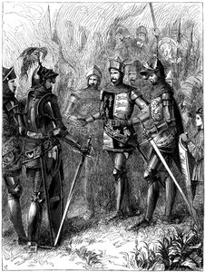 König Heinrich V. 1387-1422 und der Sire de Helly bei Agincourt, 1415