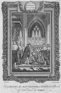 König Heinrich der Sechste gekrönt in der Kathedrale Notre Dame, in Paris, um 1787