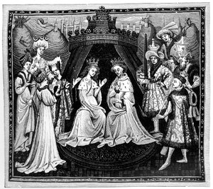 König, Königin und Hofstaat, um 1450, 1910