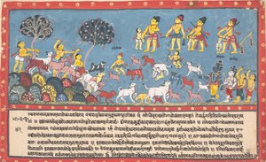 Krishna, Balarama und die Kuhhirten... aus einem verstreuten Bhagavata Purana... (1800-1825)