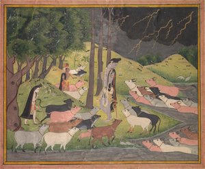 Krishna ruft die Kühe, ca. 1780-1790