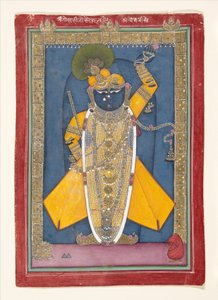 Krishna in der Form von Shri Nathji, ca. 1840 von Unbekannt