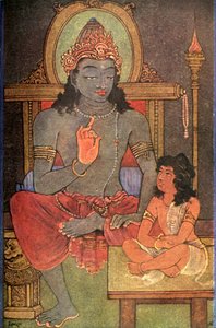 Krishna unterweist Arjuna, 1920 von Unbekannt
