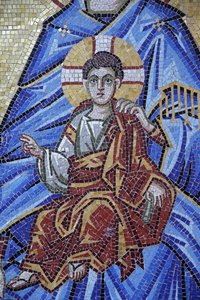 Kykkos-Kloster, Zypern. Mosaikdetail. Jesus als Kind, 20150510, Pedoulas, Zypern
