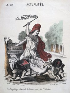 La République chassant la Basse-cour des Tuileries, allegorische Karikatur