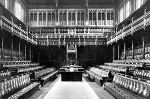 Damen-Gitter über der Reporter-Galerie, House of Commons, Westminster, London, ca. 1905 von Unbekannt