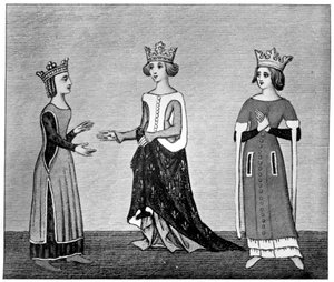 Damenkleid, 14. Jahrhundert, 1910 von Unbekannt