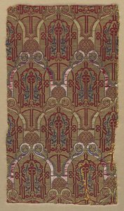 Lampas mit Palmettenbögen mit Alhambra-Wandmuster, 1300er Jahre von Unbekannt