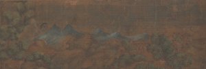 Landschaftsgemälde einer Figur in Waldlandschaft von Unbekannt
