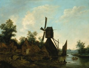 Landschaft Windmühle, 17. Jahrhundert von Unbekannt