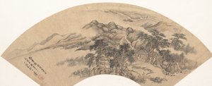 Landschaft im Stil von Yan Wengui, 18. Jahrhundert oder später, falsches Datum 1707