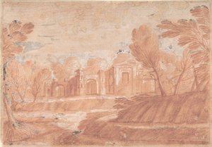 Landschaft mit architektonischer Struktur, 17. Jahrhundert