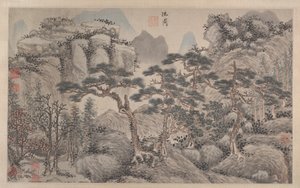 Landschaft mit vier Kiefern