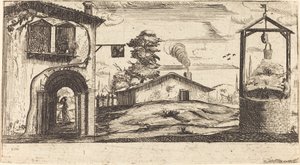 Landschaft mit einem Brunnen von Unbekannt