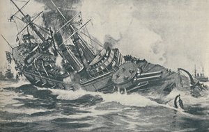 Letzte Momente des sinkenden Schlachtschiffs HMS Victoria von Unbekannt