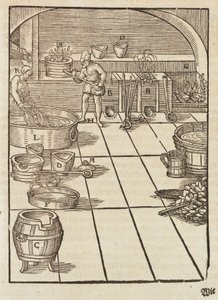 Das Pastillieren von Silber - Gravur aus Beschreibung der Erze und der wichtigsten Methoden des Bergbaus, von Lazarus Ecker von Unbekannt