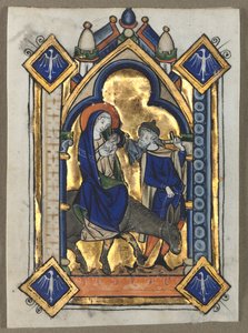 Blatt aus einem Psalter: Flucht nach Ägypten, um 1260