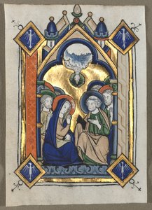 Blatt aus einem Psalter: Pfingsten, um 1260