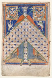 Blatt aus Gratians Decretum: Tabelle der Verwandtschaft, ca. 1270-1300