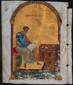 Blatt aus einem Lektionar mit St. Matthäus, 1057-1063 von Unbekannt