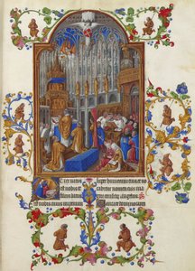 Les Très Riches Heures des Herzogs von Berry, Folio 158r - Die Weihnachtsmesse von Unbekannt