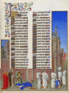 Les Très Riches Heures des Herzogs von Berry, Folio 72r - Die Prozession des Heiligen Gregor