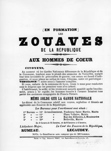 Les Zouaves, aus französischen politischen Plakaten der Pariser Kommune, Mai 1871 von Unbekannt