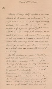 Brief an Benjamin West, Präsident der Royal Academy, 1803 1904