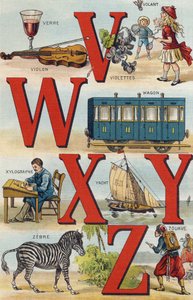 Buchstaben V W X Y Z; Steuerrad; Wagen; Xylograph; Yacht; Zebra; Zouave von Unbekannt
