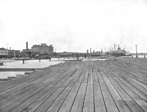 Levee und Dampfschiffanlegestelle, New Orleans, Louisiana, USA, ca. 1900 von Unbekannt