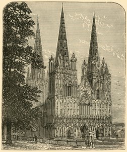 Lichfield Kathedrale - Die Westfront, 1898 von Unbekannt