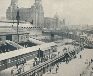 Liverpool Anlegestelle, eine der interessantesten Flussfronten in Großbritannien, 1937