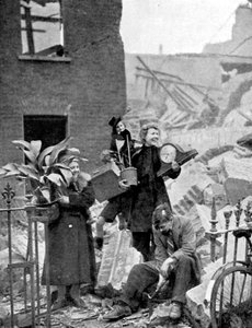 Londoner obdachlos durch einen deutschen Luftangriff während des Blitzes, Zweiter Weltkrieg, Oktober 1940 von Unbekannt