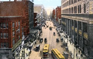 Blick nach Osten entlang der Market Street vom Rathaus, Philadelphia, Pennsylvania, USA, um 1900