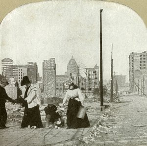 Blick nach Osten von der Ecke Ellis und Jones - Hohes Gebäude, The San Francisco Call, 1906