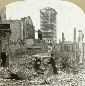 Blick nach Süden, Ecke Sutter und Stockton, 1906 von Unbekannt