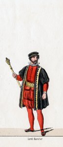 Lordkanzler, Kostümentwurf für Shakespeares Stück, Heinrich VIII., 19. Jahrhundert von Unbekannt