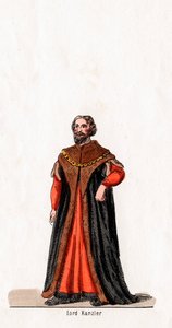 Lordkanzler, Kostümentwurf für Shakespeares Stück, Heinrich VIII., 19. Jahrhundert von Unbekannt