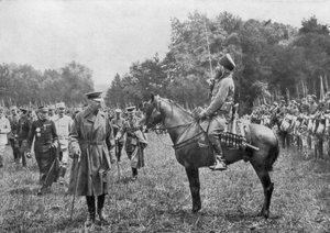 Lord Kitchener inspiziert algerische Truppen, Frankreich, Erster Weltkrieg, 16. August 1915