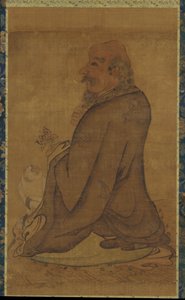 Luohan mit einem weißen Affen, späte Ming- oder frühe Qing-Dynastie von Unbekannt
