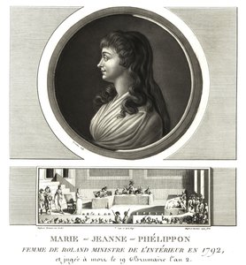Madame Roland oder Marie-Jeanne Phelippon (1754-1793), Girondistin, zusammen mit ihrem Ehemann Jean-Marie Roland de la Platiere