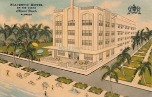Majestic Hotel am Ozean. Miami Beach, Florida, ca. 1940er von Unbekannt