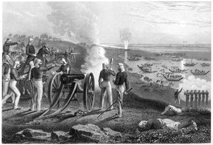 Major Eyre vertreibt die Oude-Rebellen aus Allahabad, 1857, um 1860 von Unbekannt