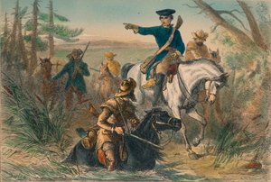 Major Washington auf seiner Mission zum französischen Kommandanten