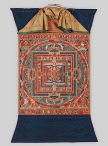 Mandala der Formen von Manjushri, dem Bodhisattva der transzendenten Weisheit, spätes 14. Jahrhundert von Unbekannt