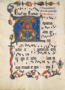 Manuskriptblatt mit Initiale A, aus einem Antiphonar, ca. 1425-50
